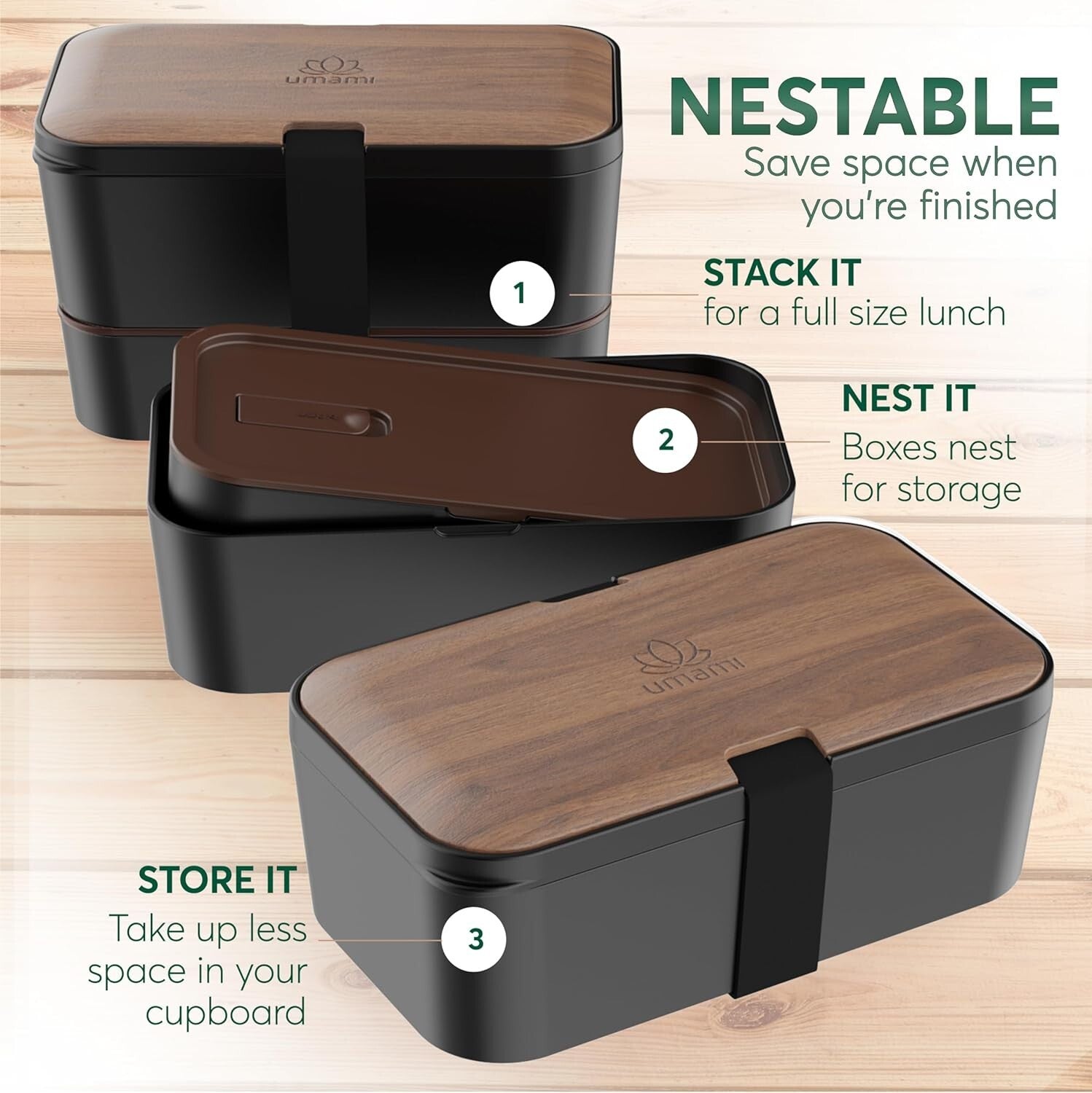 Stylish Leakproof Bento Box with Utensils & sauce jars - 50 oz Lunch Container