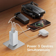 Load image into Gallery viewer, Portable 65W Charger with Short Circuit Protection - 3 Ports for Every Device