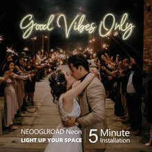 Load image into Gallery viewer, Eye-Catching 'Good Vibes Only' Neon Light - Wall Mount for Celebrations &amp; Decor
