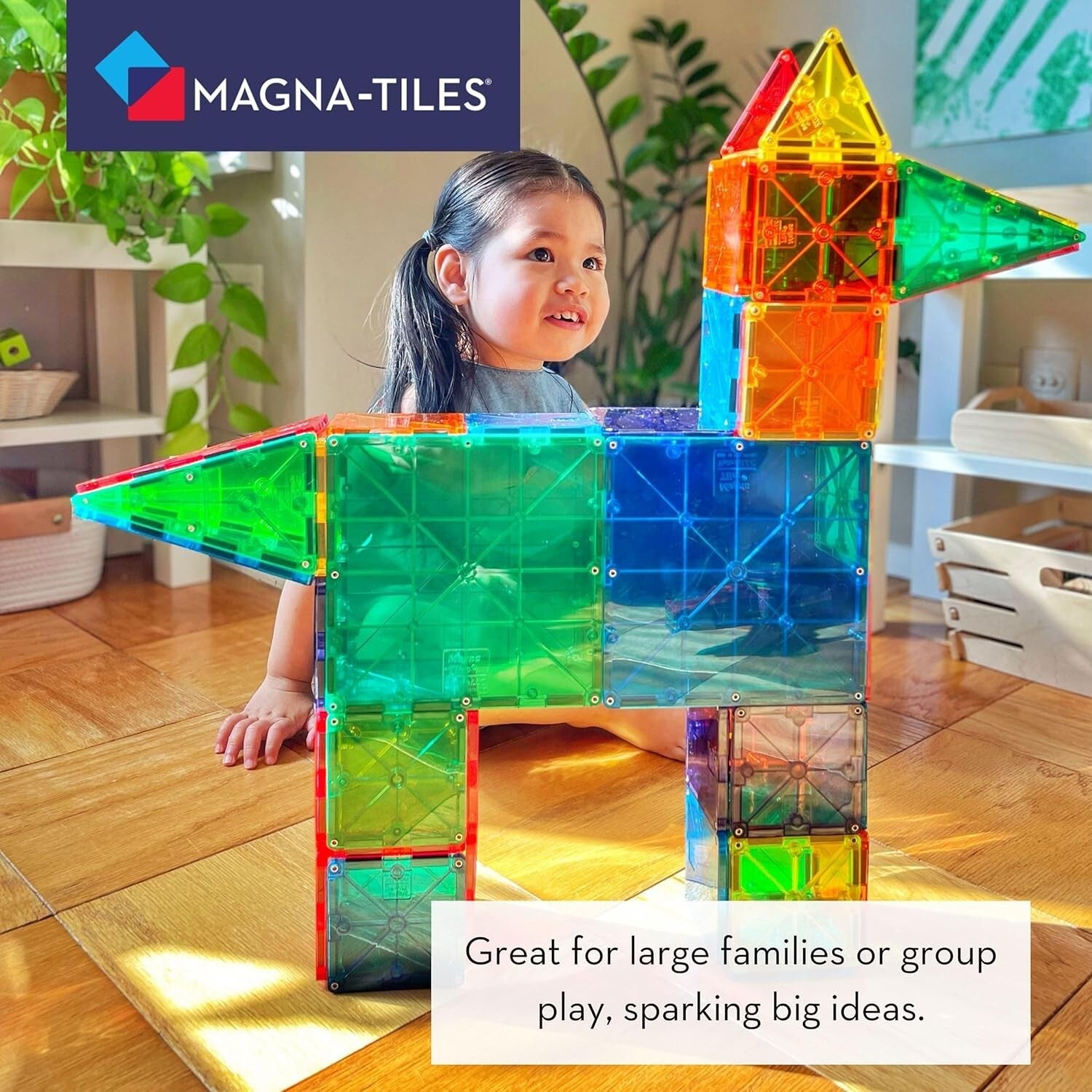 100-Piece Magnetic Building Set with Translucent Shapes for Creative Learning