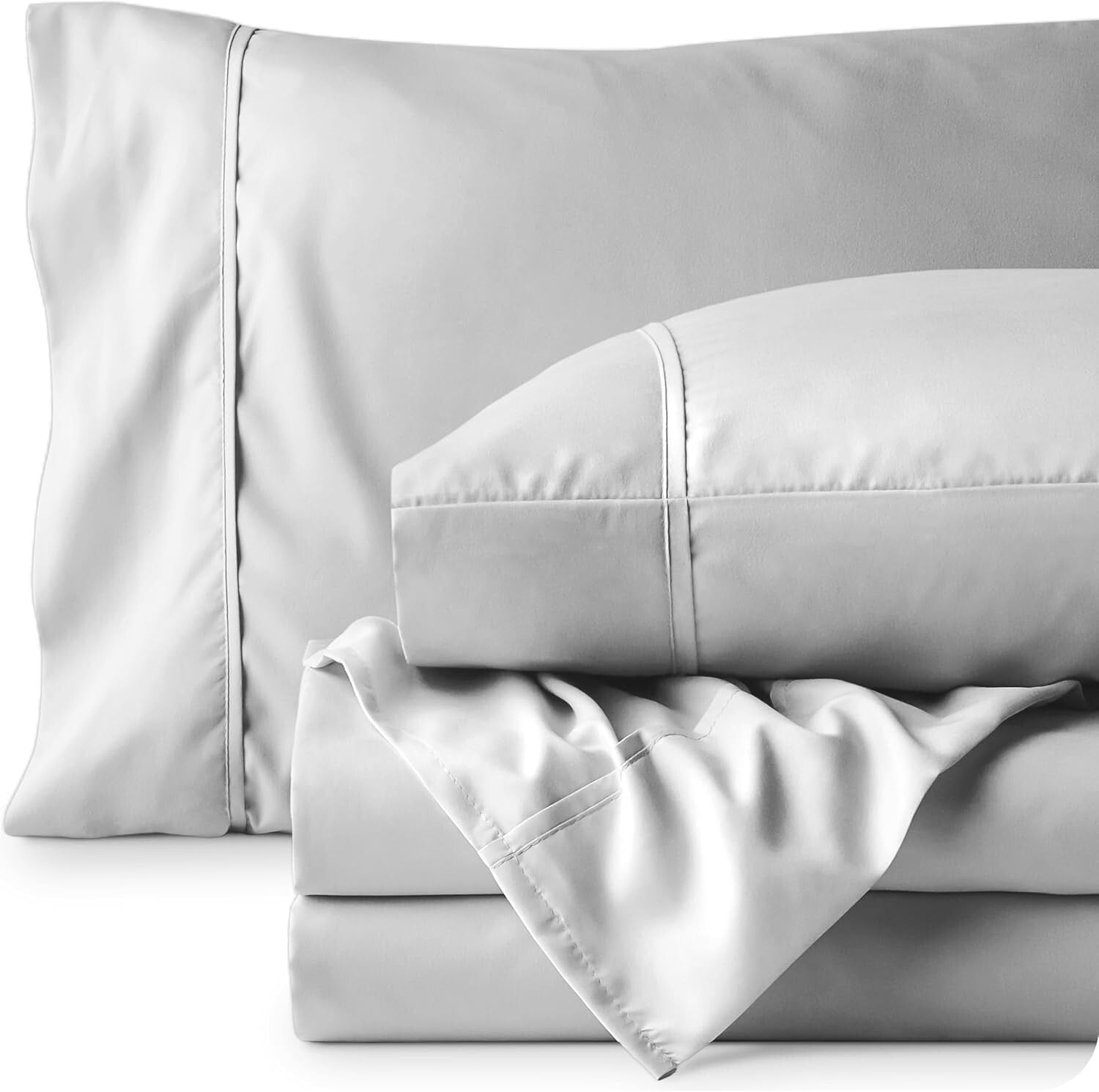 Luxury King Sheet Set - Ultra-Soft Microfiber - 1800 Thread Count - Cloud Grey