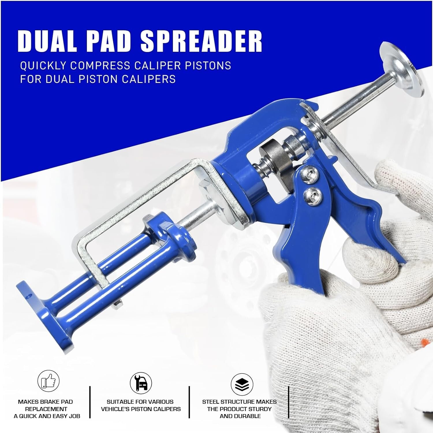 Dual Disc Brake Caliper Compressor Tool for Easy Automotive Brake Maintenance