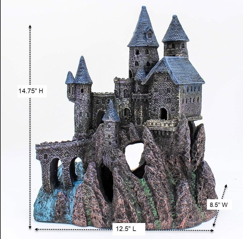 Whimsical Extra Large Wizard's Castle Aquarium Décor for Fish of All Sizes