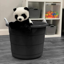 Load image into Gallery viewer, Large 17 Gallon Utility Tubs - Stylish Black Buckets with Rope Handles, Set of 2
