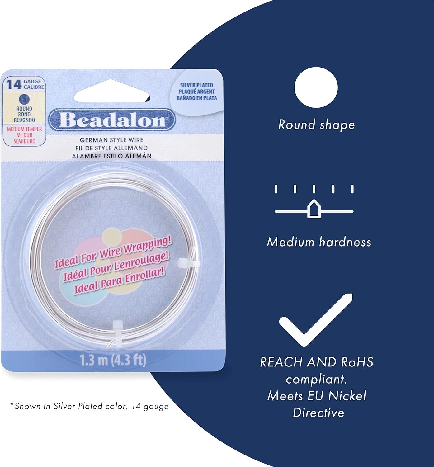 Tarnish Resistant Silver Plated 22 Gauge Copper Wire for Jewelry Design - 500 ft