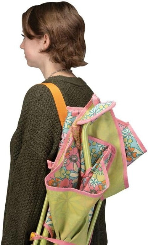 Comfort Pro Rocker - Stylish Floral Folding Chair with Drink Holder for Outdoors