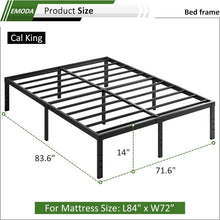 Load image into Gallery viewer, Sturdy California King Platform Bed - 14 Inch Steel Slats, No Box Spring Needed