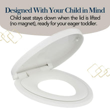 Load image into Gallery viewer, Premium Elongated Almond Potty Training Toilet Seat - Easy Clean &amp; Slow Close