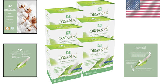 Hypoallergenic Organic Cotton Tampons with Plant-Based Applicator - Super Flow