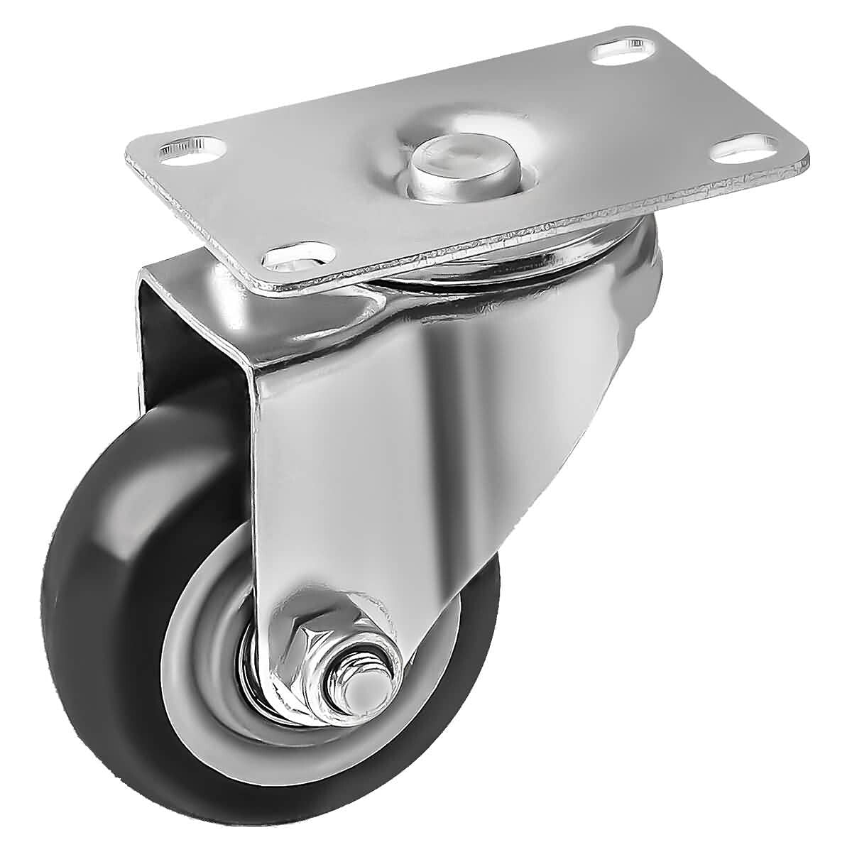 8 Pack Heavy-Duty 3" Swivel Plate Casters with Brakes for Effortless Mobility