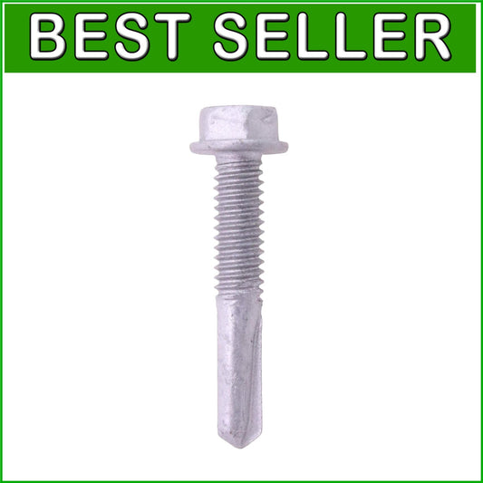 Versatile 250 Pack of 1-1/4" Self-Tapping Screws - Hex Washer, Steel Coating