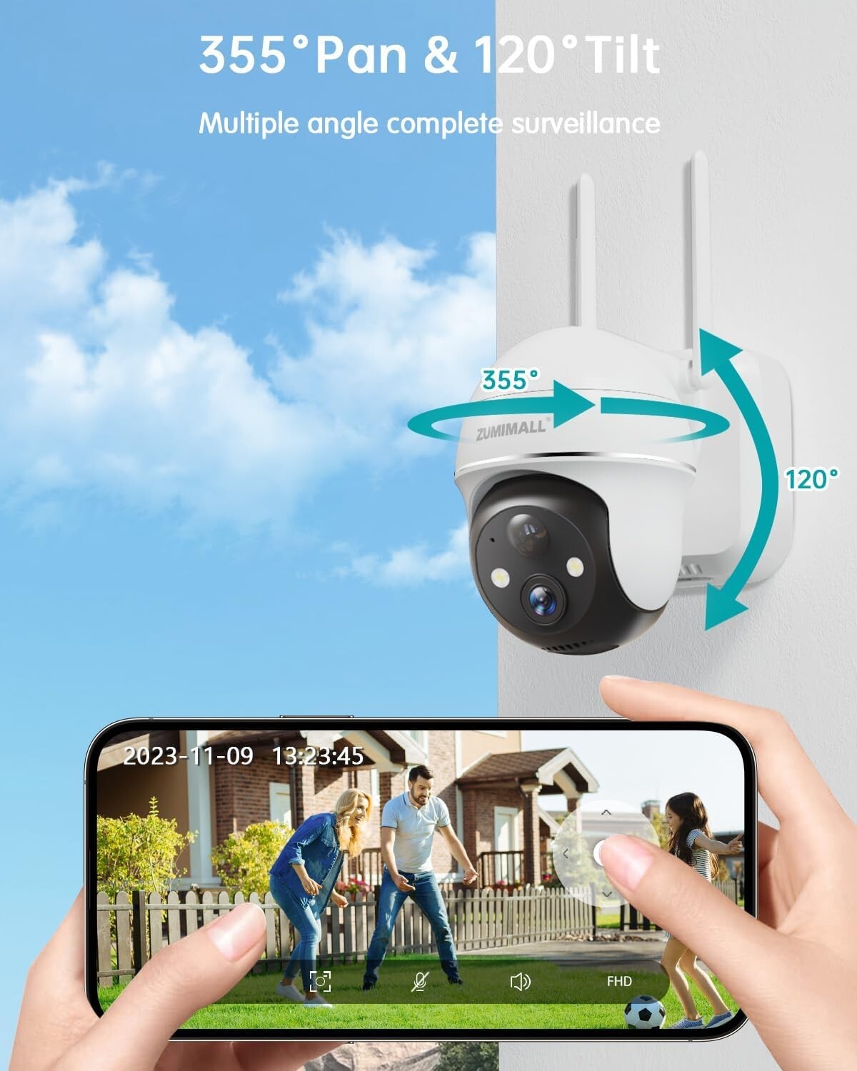 Advanced 2 Pack Security Cameras - 360° View, Night Vision, and Alexa Compatible