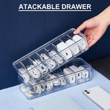 Load image into Gallery viewer, Versatile Clear Cord Storage Box with 80 Silicone Ties - Ideal for Home &amp; Office