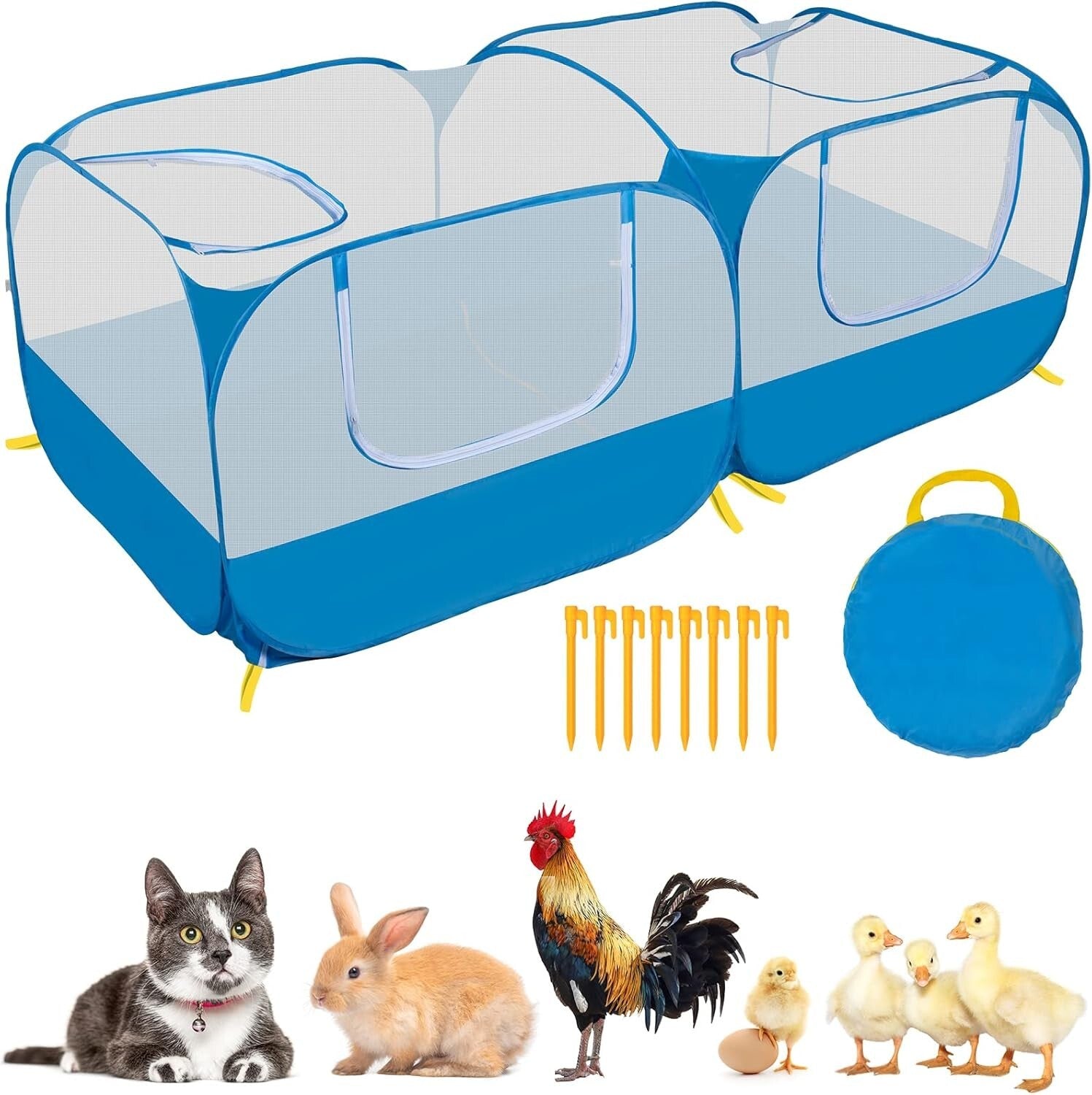 Multi-Use Small Animal Enclosure with Removable Base - For Cats, Rabbits & More