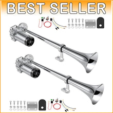 Load image into Gallery viewer, Universal Fit 150dB Air Horn Kit with Chrome Plated Compressor for Any Vehicle