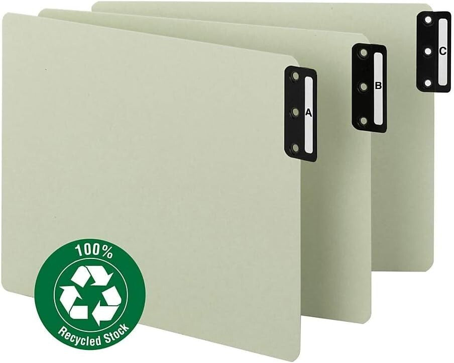 Eco-Friendly A-Z Vertical File Guides - Set of 25 Recycled Pressboard Organizers