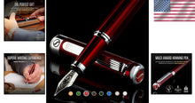 Load image into Gallery viewer, Elegant Refillable Fountain Pen - Medium Nib, Deep Crimson - Office Essential