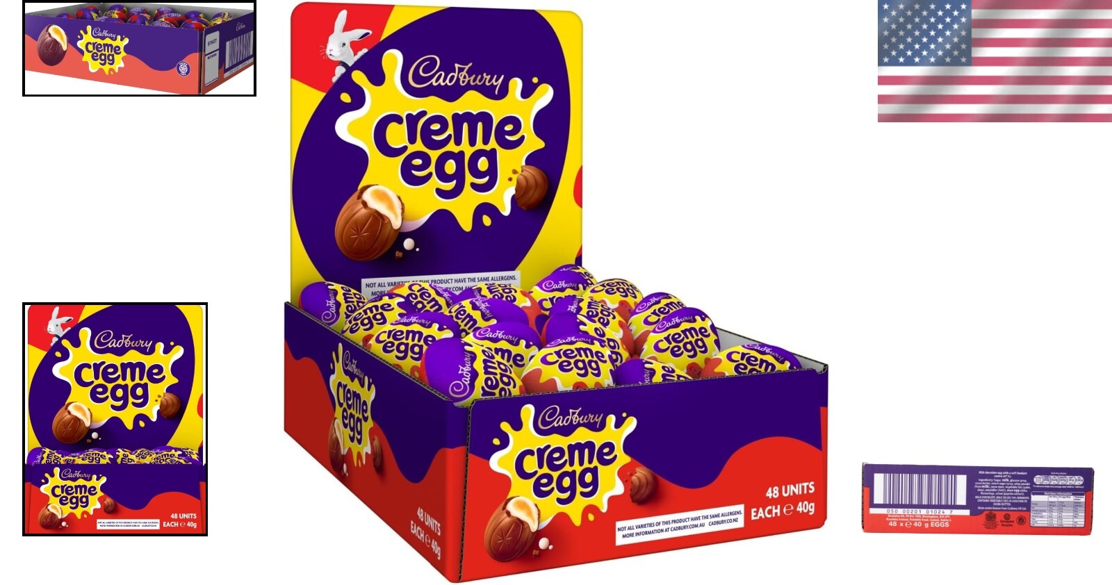 48 Pack of Creme Eggs - Vegetarian Milk Chocolate Eggs for Easter Celebrations