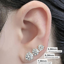 Load image into Gallery viewer, Lifetime Guaranteed 14K Gold Stud Earrings with Platinum Plated Zirconia, 1-4ct