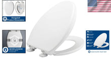 Load image into Gallery viewer, Heavy-Duty White Toilet Seat with Whisper Close and Enhanced Hygiene Features