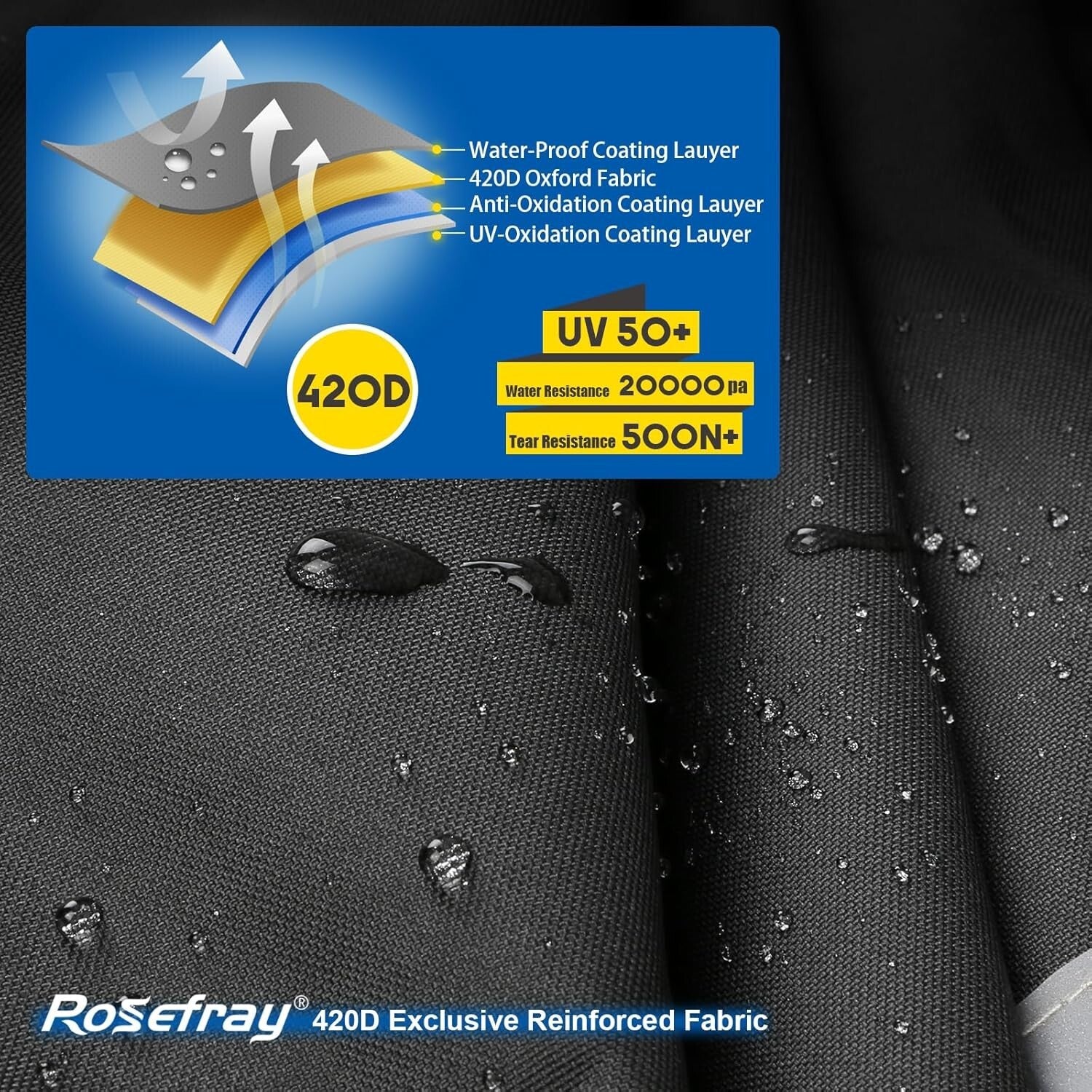 Durable Waterproof Mower Cover with Adjustable Straps - Fits Most 60" Models