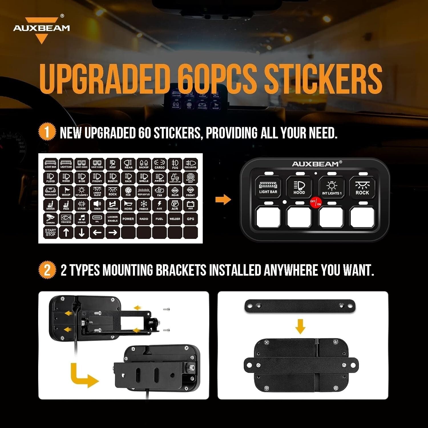 IP68 Waterproof 8 Gang Touch Switch Panel - Safety & Style for Off-Road Vehicles