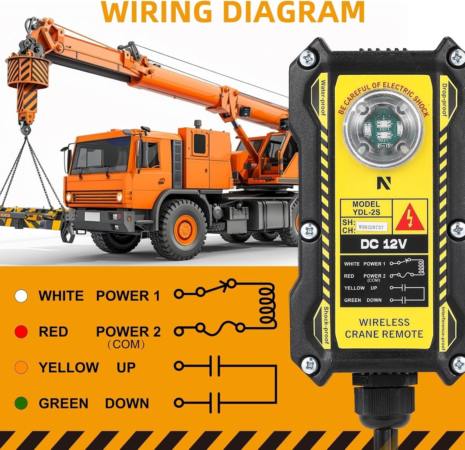 Versatile 2-in-1 Remote Control for Crane and Dump Trailer - Compact & Efficient