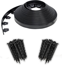 Load image into Gallery viewer, Flexible 1.5-Inch Tall Plastic Garden Border - 100 Ft Edging with Bonus Spikes