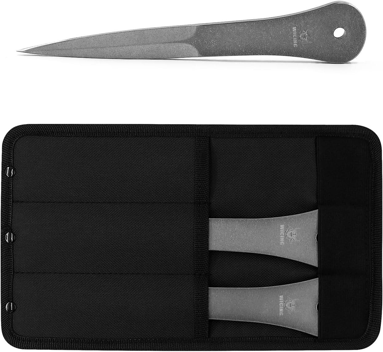 9.5-Inch High-Carbon Steel Throwing Spikes Set - 6 Pack with Nylon Sheaths