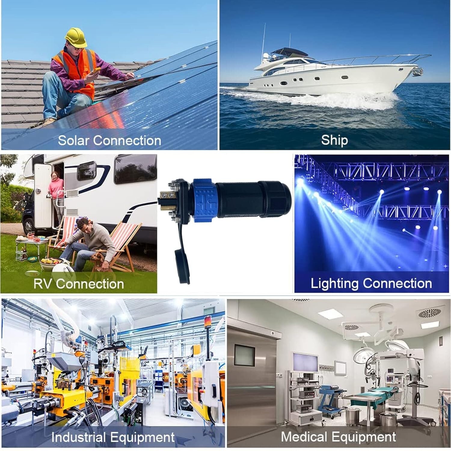 Durable 2 Pack Marine Boat Power Connectors for Trolling Motors - IP67 Rated