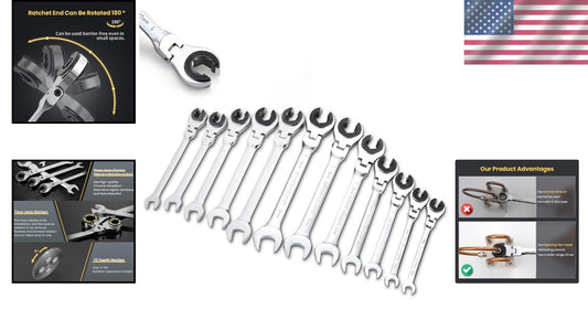 Professional 12PCS Flex-head Ratchet Wrench Set - Effortless Access & Torque