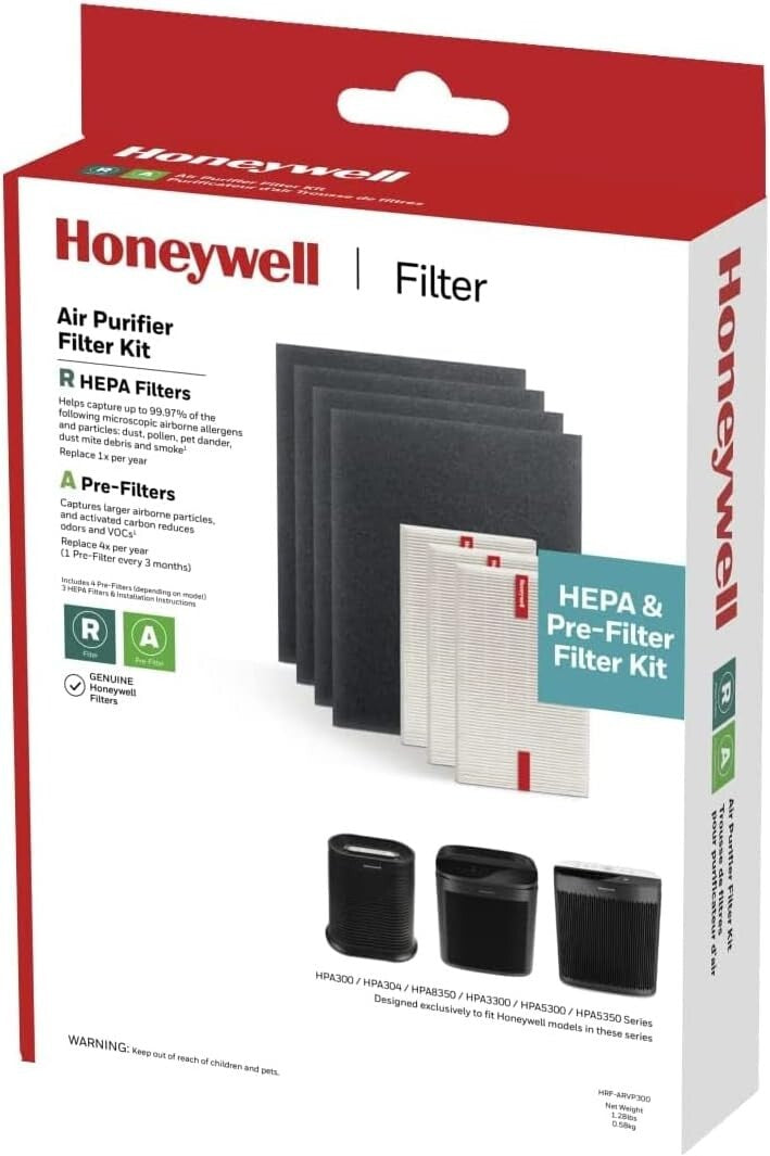 Effective HEPA Air Purifier Kit - 3 HEPA R & 4 Carbon Pre-Cut Filters Included