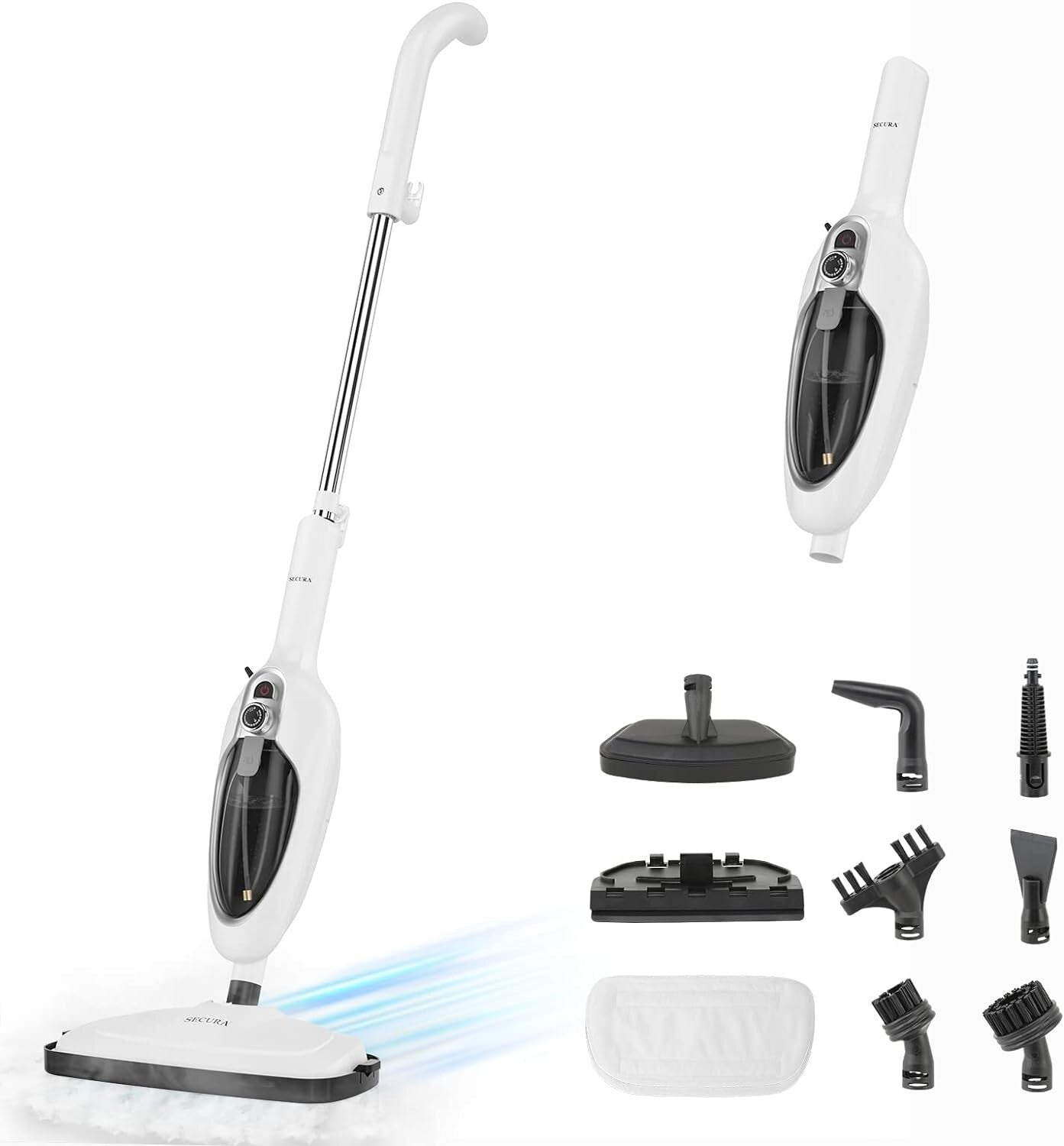 10-in-1 Detachable Steam Mop - Multi-Functional Cleaner for Chemical-Free Floors