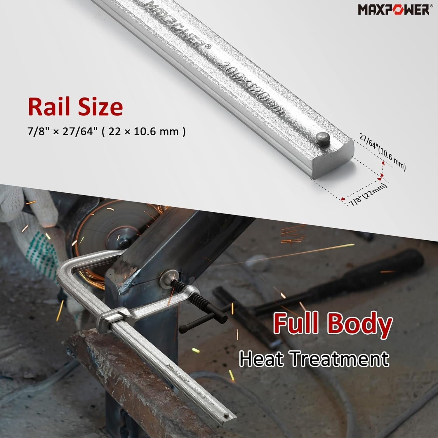 12-Inch Forged Steel F Clamps with 4-3/4-Inch Throat Depth - Reliable & Durable