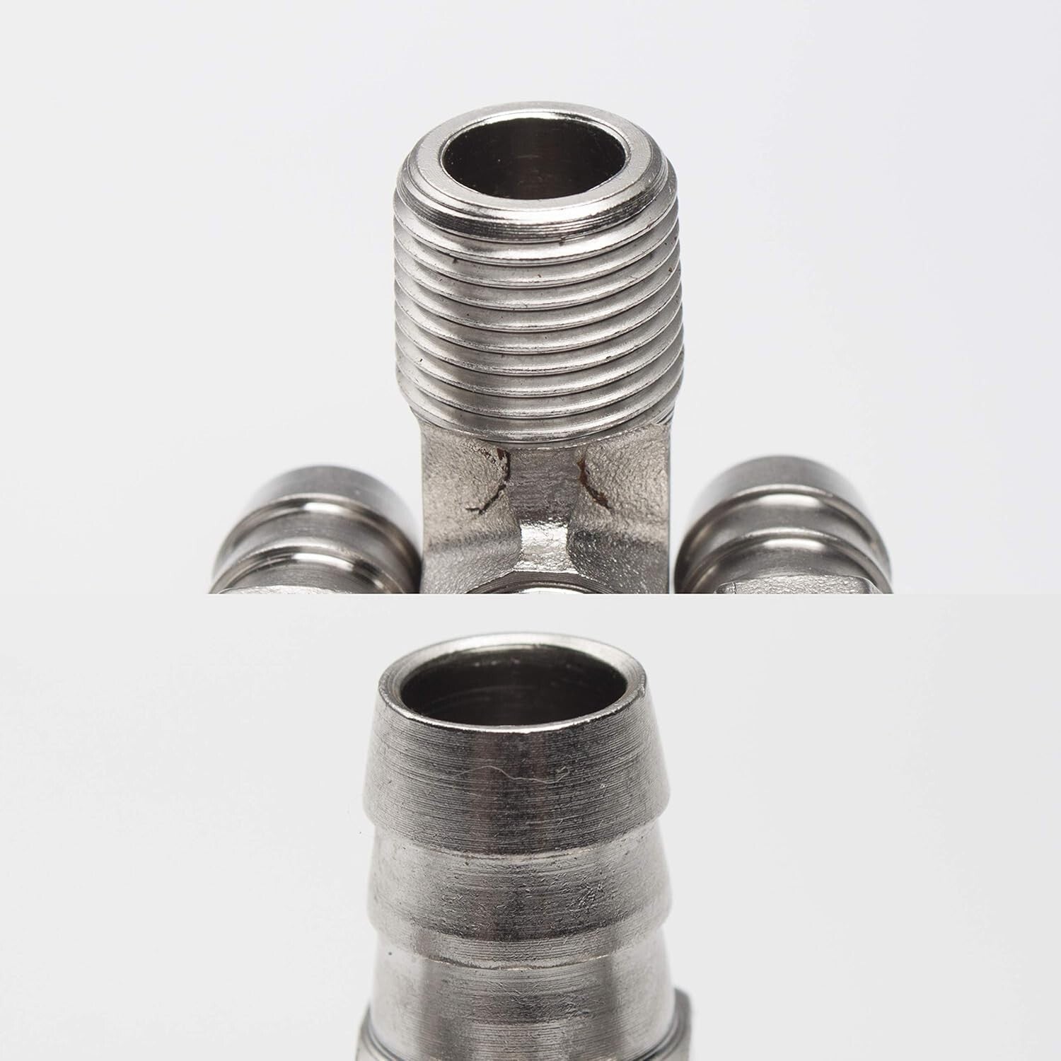 Durable 316 Stainless Steel 90° Barb Fittings - 1/2" ID x 3/8" NPT (Pack of 25)