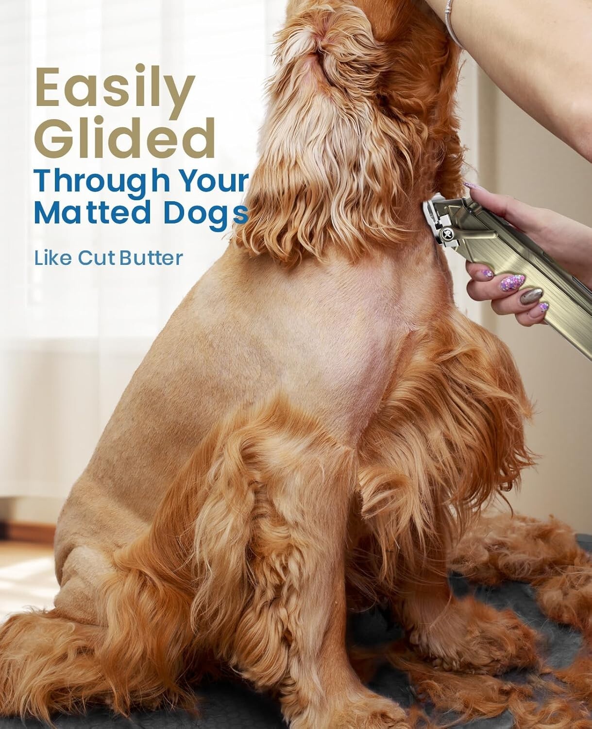 Rechargeable Waterproof Dog Clippers for Easy Grooming - 10 Detachable Combs