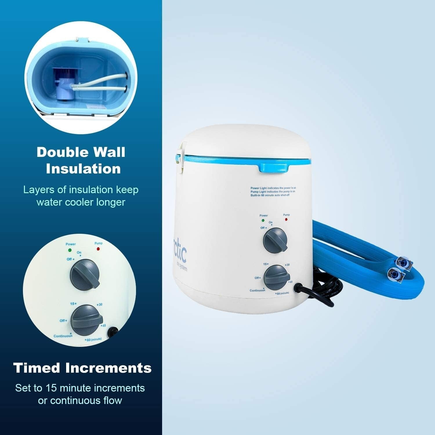 Adjustable Ice Therapy Machine with Extra Long Tubing for Consistent Relief