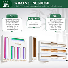 Load image into Gallery viewer, Space-Saving Bamboo Baggie &amp; Wrap Organizer with Slide Cutter for Neat Drawers