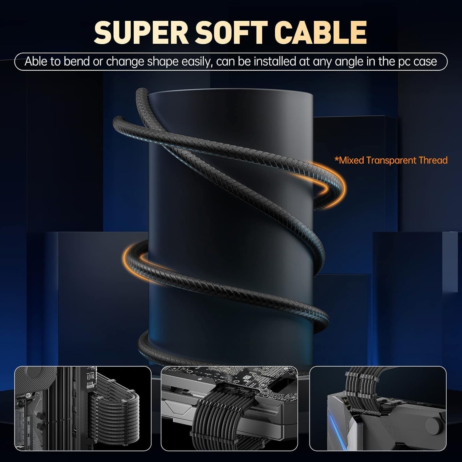 Gold-Plated PSU Extension Kit - Durable 16AWG Cables for High-Performance GPUs