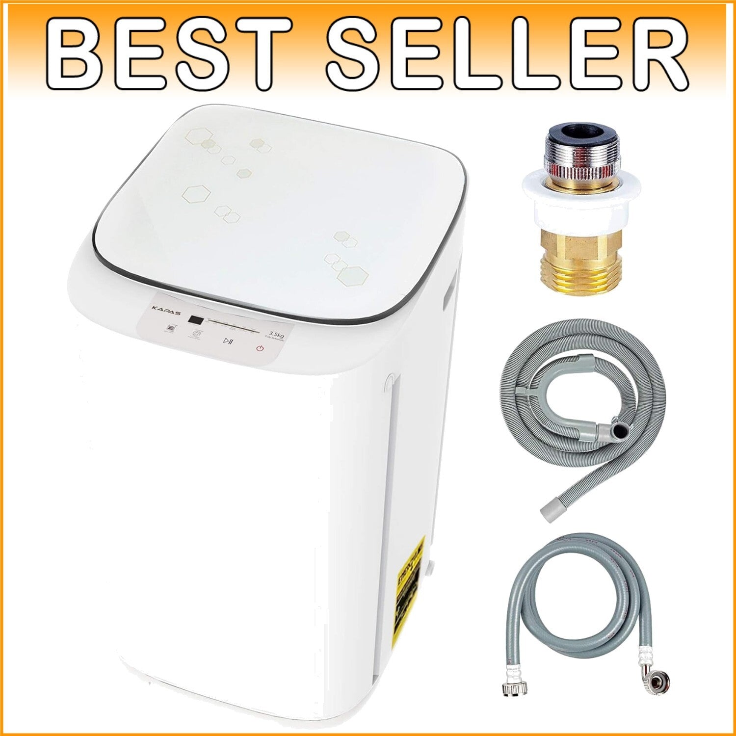 Energy-Efficient 2-in-1 Washer and Spin Dryer - Stainless Steel, 8 Wash Cycles