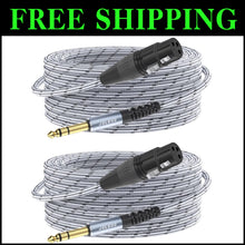 Load image into Gallery viewer, 50FT XLR Female to 1/4 TRS Balanced Cable, 2 Pack for Professional Audio