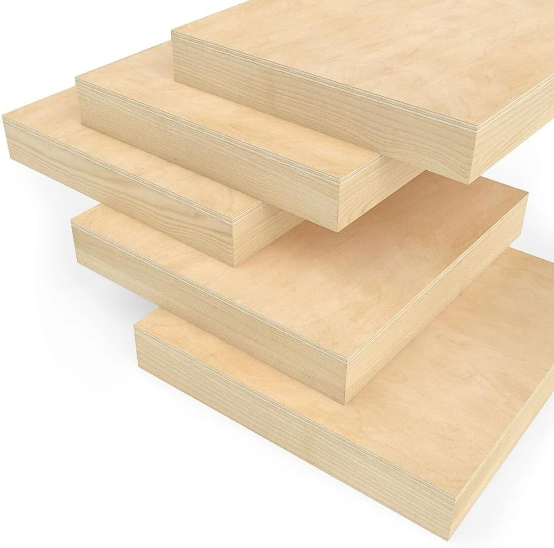 Versatile Birch Wood Panels for Acrylic, Oil, and Encaustic Painting - 5 Pack