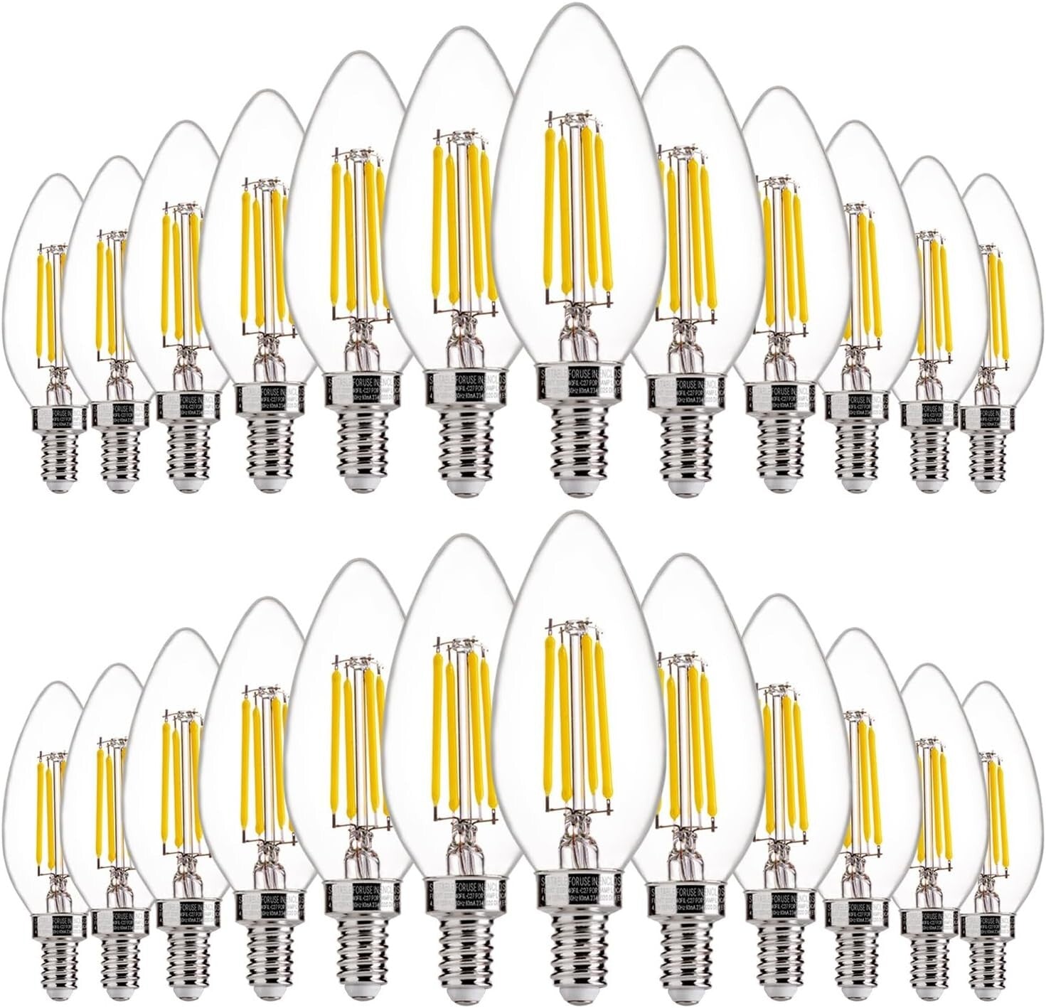 Energy-Efficient 5000K LED Candelabra Bulbs - 24 Pack, Easy Install, Dimmable