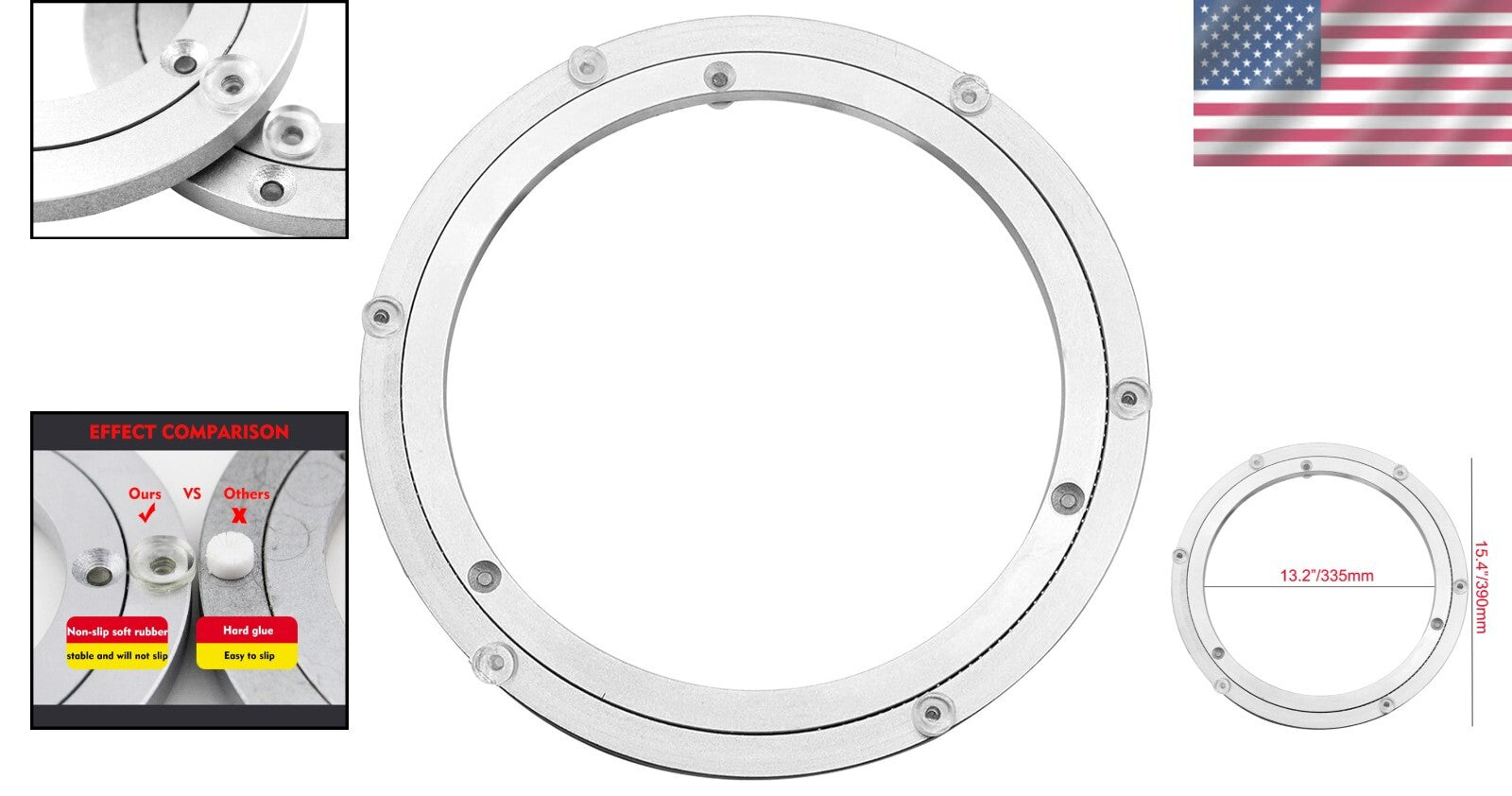 Aluminum Swivel Plate Turntable Bearing - 300lbs Load Capacity for Versatile Use