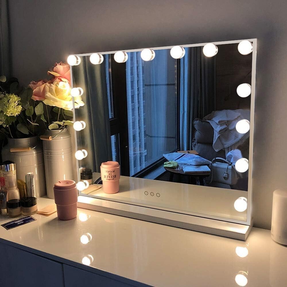 Elegant Dimmable Vanity Mirror with Touch Controls & 10X Magnifying Feature