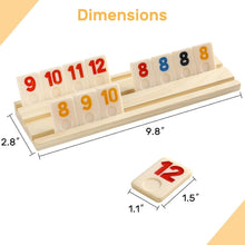 Load image into Gallery viewer, Family Rummy Cube Game 8 Player Edition with Vibrant Tiles and Wooden Holders