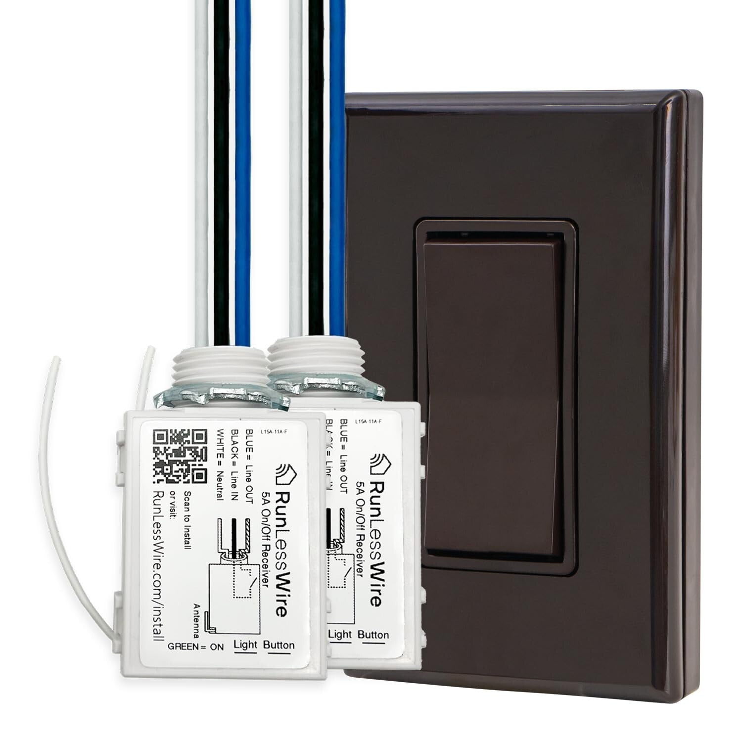 Wireless Battery-Free Light Switch Kit - Remote Control DIY Wall Switch System