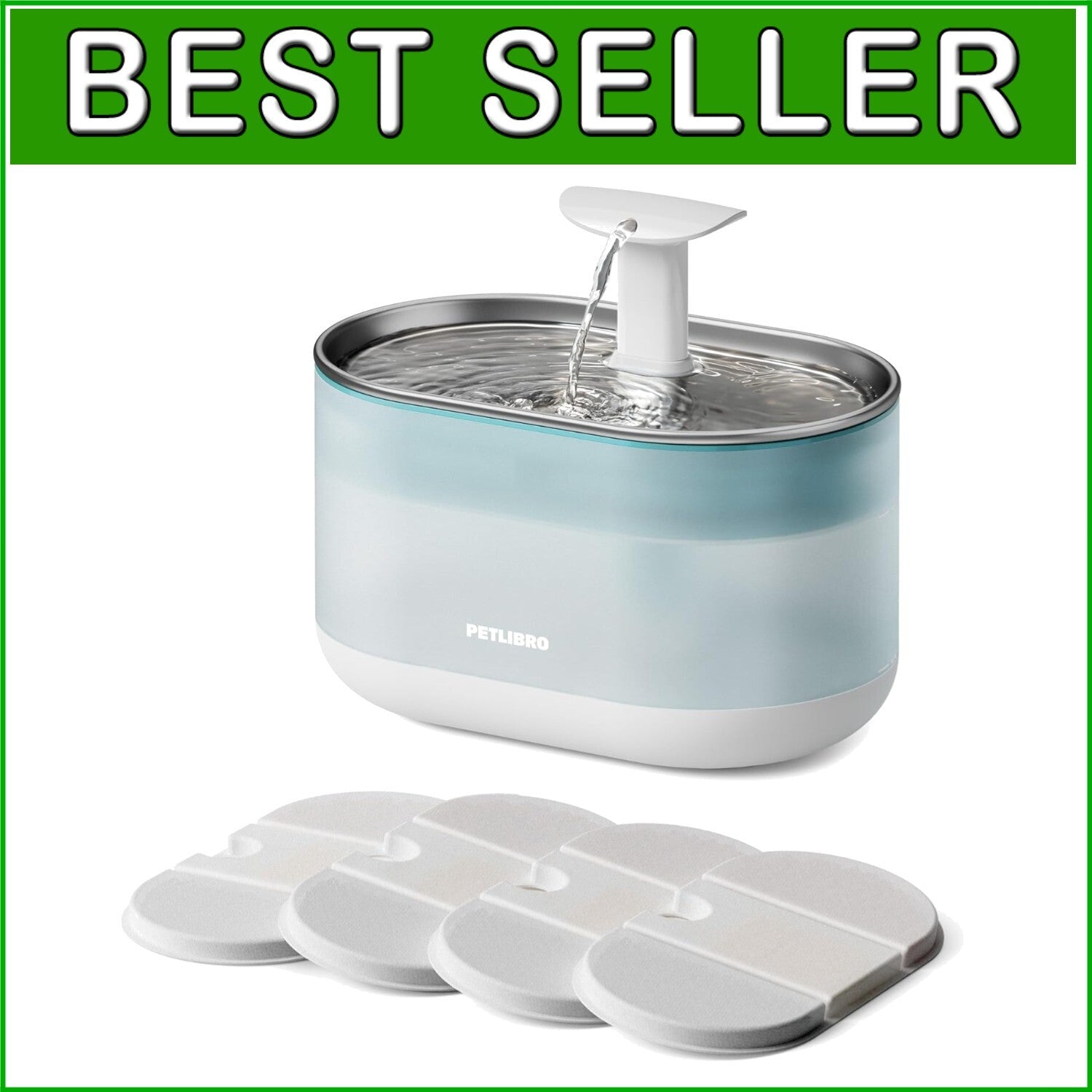 Automatic Cat Water Dispenser with 2.1L Size, Dual Flow Modes & Quiet Operation