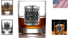 Load image into Gallery viewer, Vintage 2015 Ten-Year Anniversary Whisky Rocks Glass - Handmade &amp; Elegant Gift