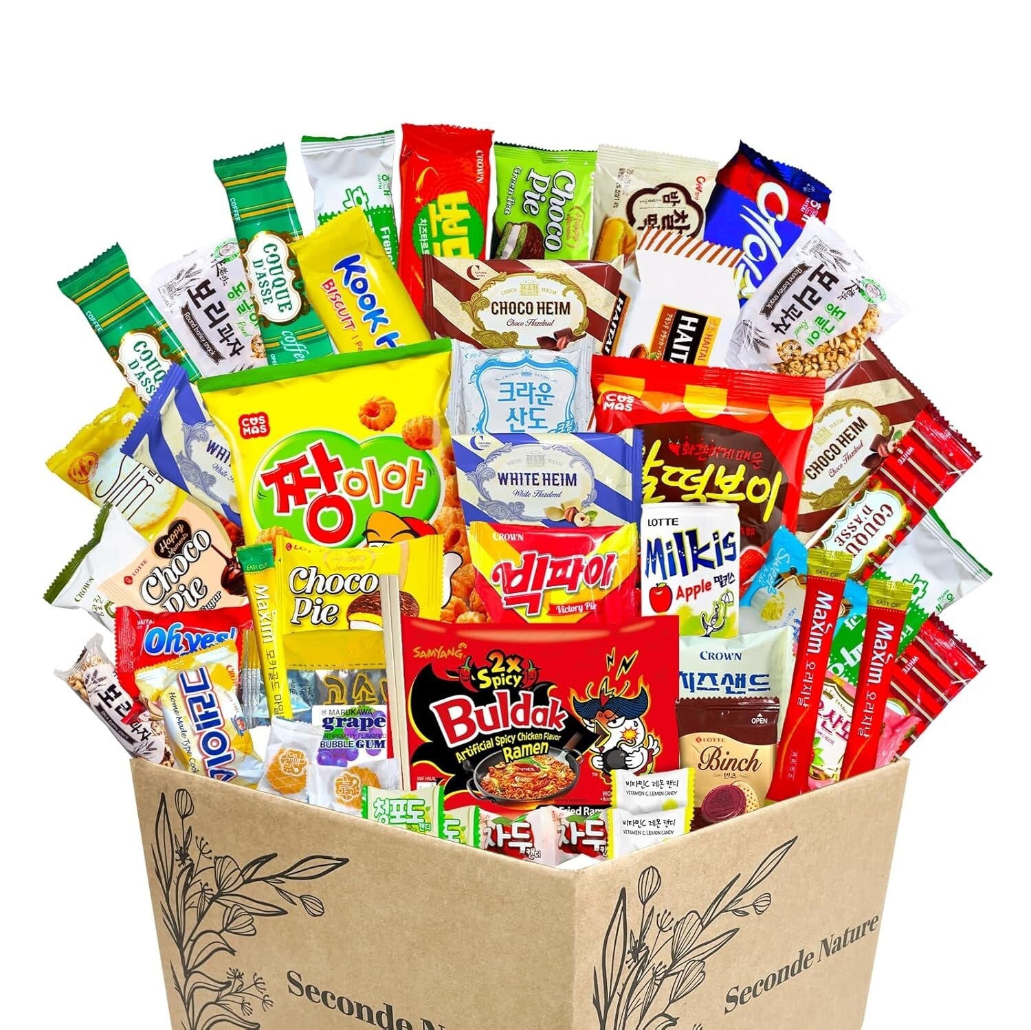 Delightful 48-Count Korean Snack Box - Perfect for Care Packages & Parties